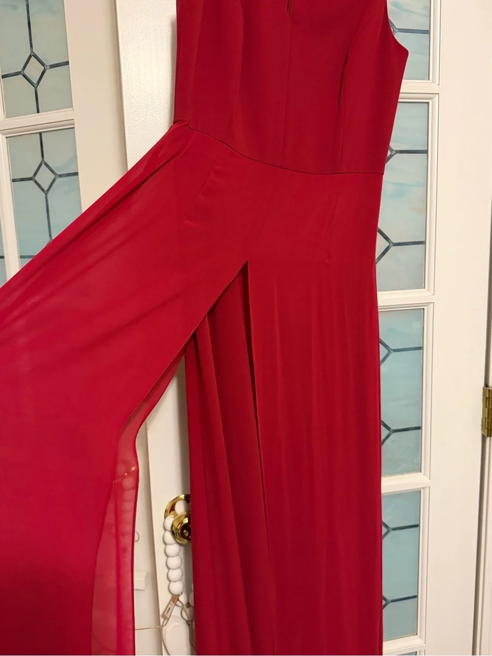 Red Sleeveless Maxi jumpsuit, New, I didn’t like it on me - Picture 3 of 9